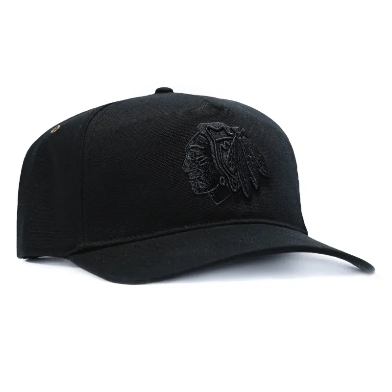 47 Brand x Carhartt Chicago Blackhawks Hitch Adjustable Snapback Hat - Black made by 47