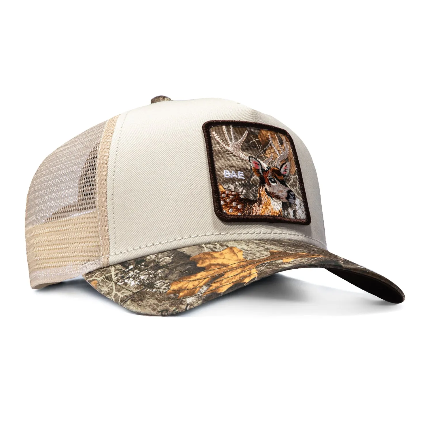 Goorin Bros Bae Doe Adjustable Snapback Trucker Hat - White, Realtree Camo sold by Hat Club