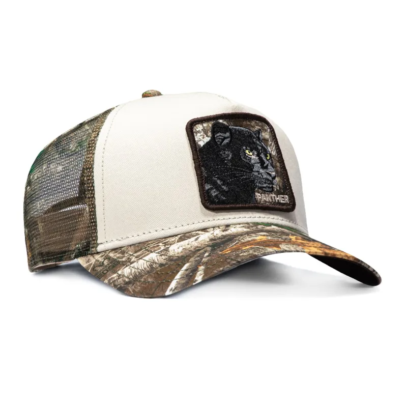 Goorin Bros The Black Panther Adjustable Snapback Trucker Hat - White, Realtree Camo made by Goorin Bros
