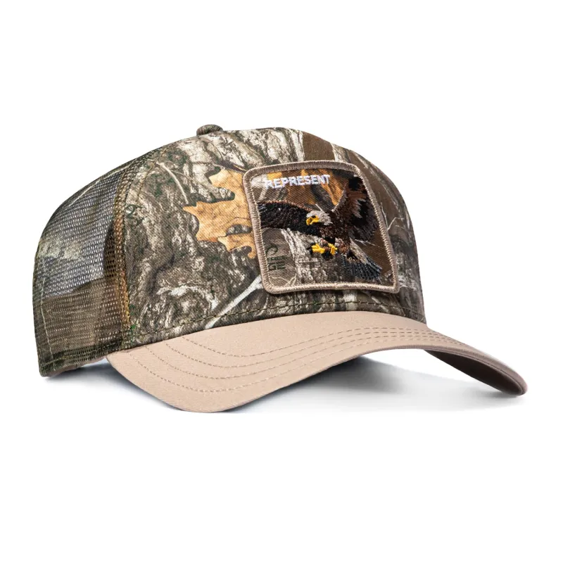 Goorin Bros Represent Eagle Adjustable Snapback Trucker Hat - Realtree Camo, Stone made by Goorin Bros