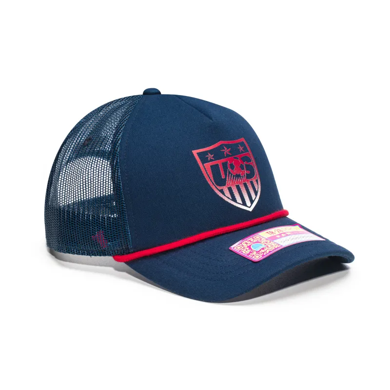 Fan Ink USA Soccer Making History Trucker Snapback - White Red made by Hat Club