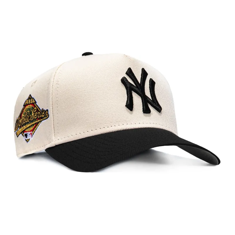 New Era 9Forty A-Frame New York Yankees 1996 World Series Patch Snapback Hat - Cream, Black made by New Era