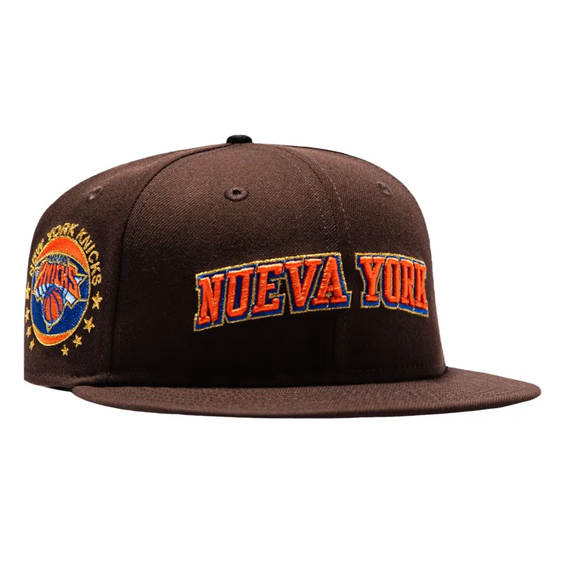 New Era 59Fifty New York Knicks Logo Patch Nueva York Hat - Brown made by New Era