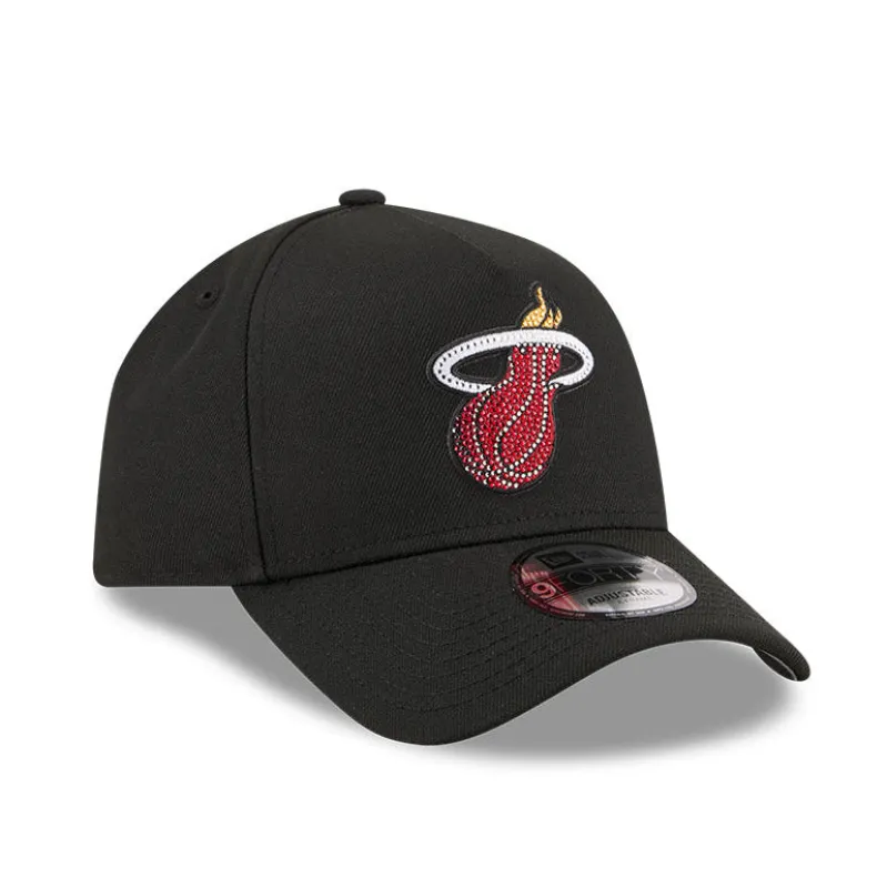 New Era 9Forty A-Frame 2026 NBA Draft Miami Heat Rhinestone Snapback Hat - Black made by New Era