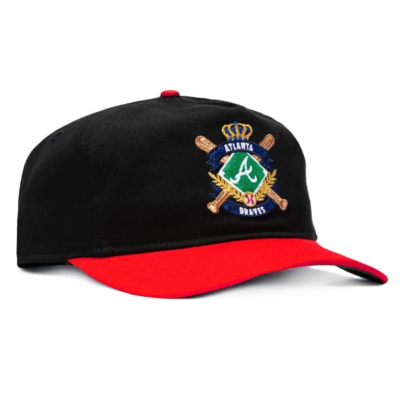 New Era 19Twenty MLB Crest Atlanta Braves Snapback Pre-curved Hat - Black, Red made by New Era