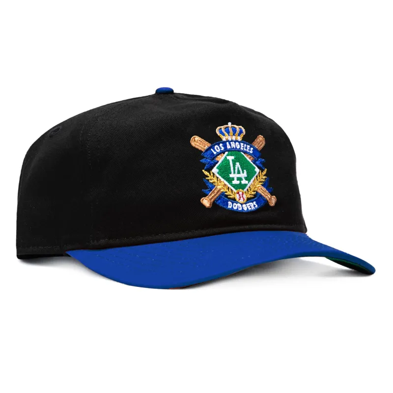 New Era 19Twenty MLB Crest Los Angeles Dodgers Snapback Pre-curved Hat - Black, Royal made by New Era