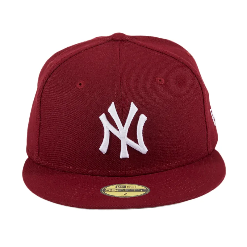 New Era 59Fifty New York Yankees Hat - Cardinal, White made by New Era