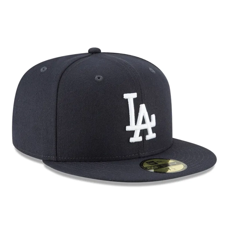 New Era 59Fifty Los Angeles Dodgers Hat - Navy, White made by New Era