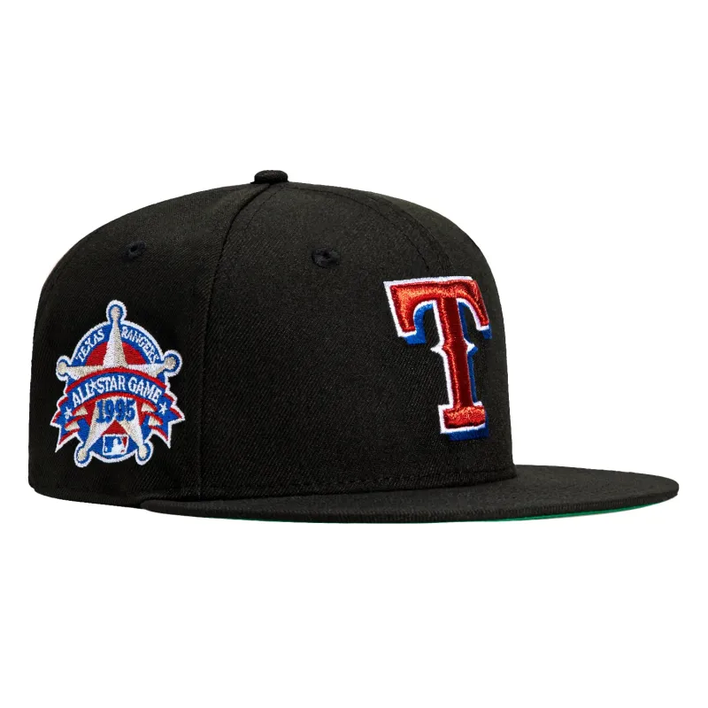 New Era 59Fifty Black Dome Texas Rangers 1995 All Star Game Patch Hat - Black made by New Era