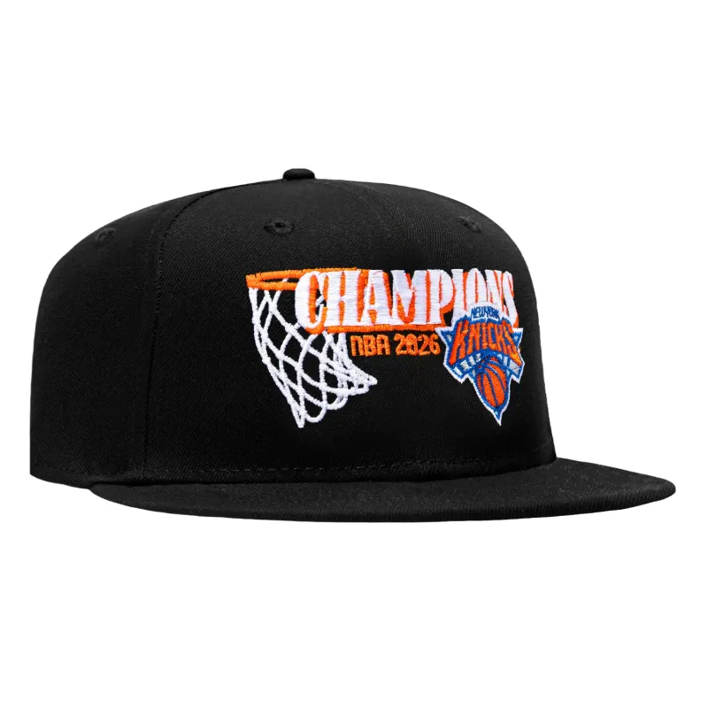 New Era 9Fifty New York Knicks 2026 NBA Champions Net Snapback Hat - Black made by New Era