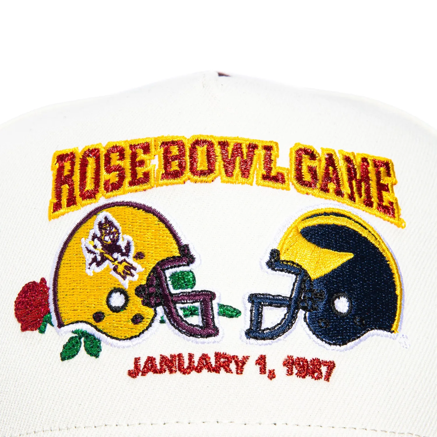 New Era 9Fifty A-Frame Arizona State Sun Devils Rose Bowl Logo Patch Snapback Hat - White, Maroon sold by Hat Club product image thumbnail 3