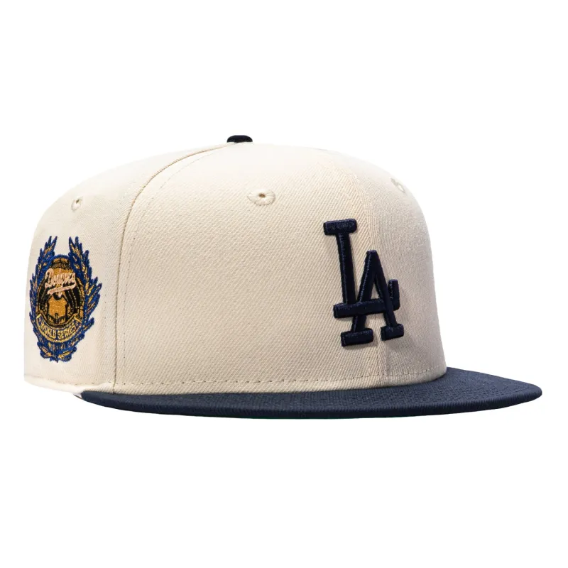 New Era 59Fifty Los Angeles Dodgers 1963 World Series Patch Hat - Cream, Navy made by New Era