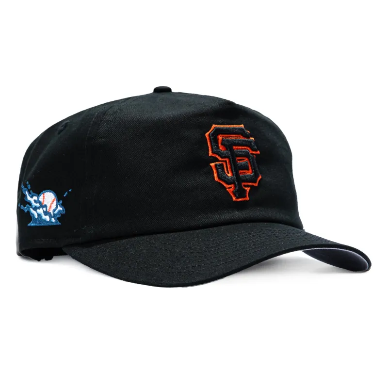 New Era 19Twenty San Francisco Giants Splash Patch Pre-curved Snapback Hat - Black, Black, Orange made by New Era