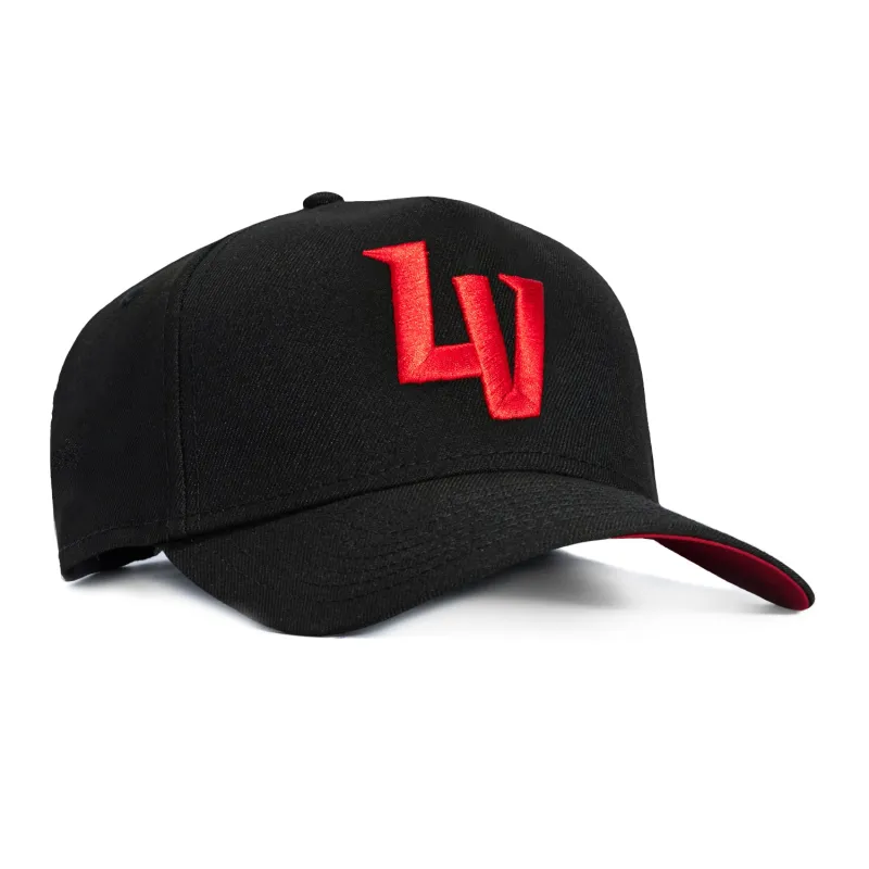 New Era 9Forty A-Frame Las Vegas Aviators LV Red UV Snapback Hat - Black, Red made by New Era
