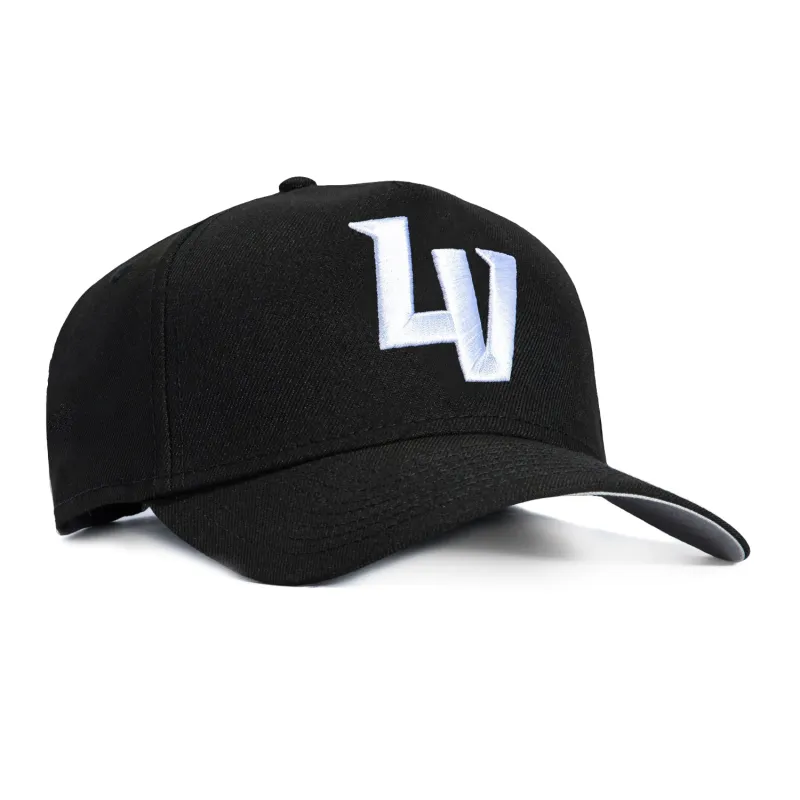 New Era 9Forty A-Frame Las Vegas Aviators LV Snapback Hat - Black, White made by New Era