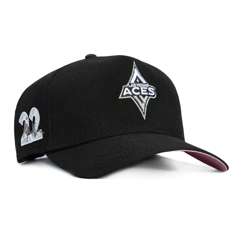 New Era 9Forty A-Frame Las Vegas Aces 22 Patch Pink UV Snapback Hat - Black made by New Era