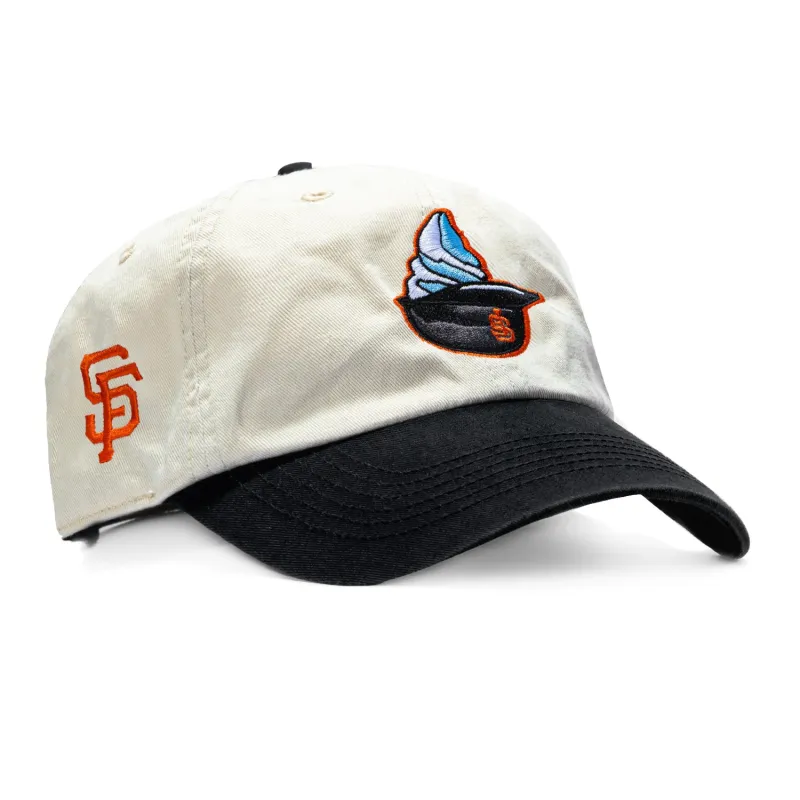 47 Brand San Francisco Giants Ice Cream Swirl Cleanup Strapback Adjustable Hat - Stone, Black made by 47