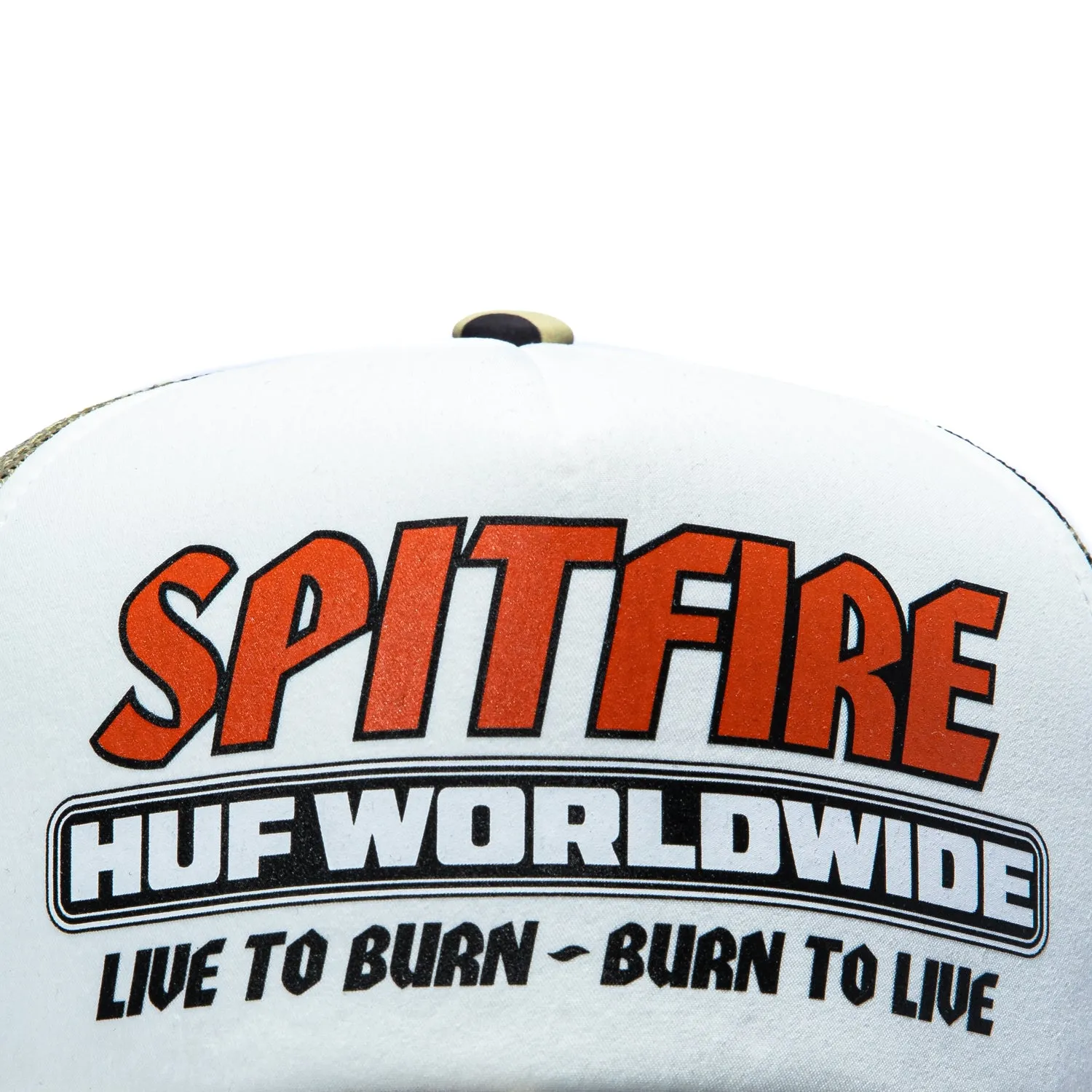 Huf Burn Forever Trucker Foam Snapback Hat - White, Camo sold by Hat Club product image thumbnail 3