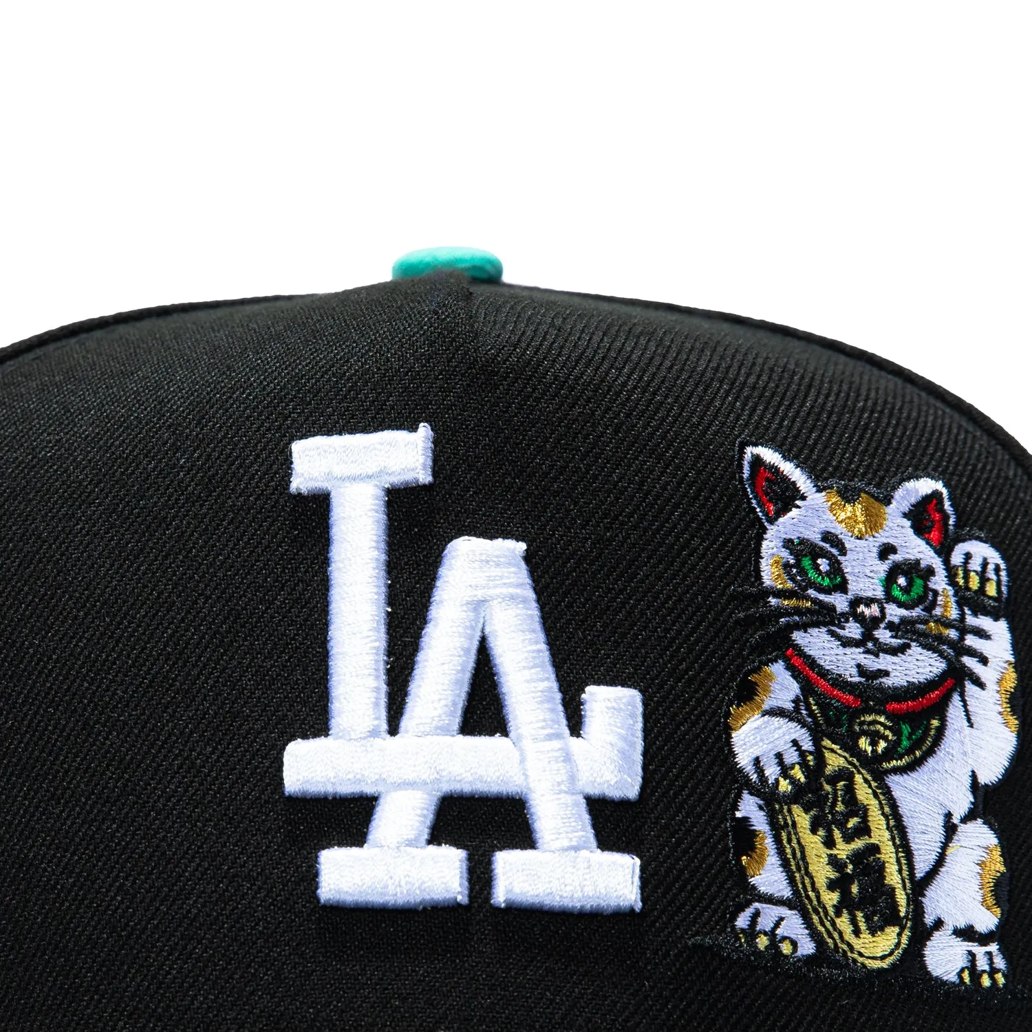 New Era 9Forty A-Frame Los Angeles Dodgers 1988 World Series Patch Lucky Cat Pink UV Snapback Hat - Black sold by Hat Club product image thumbnail 3