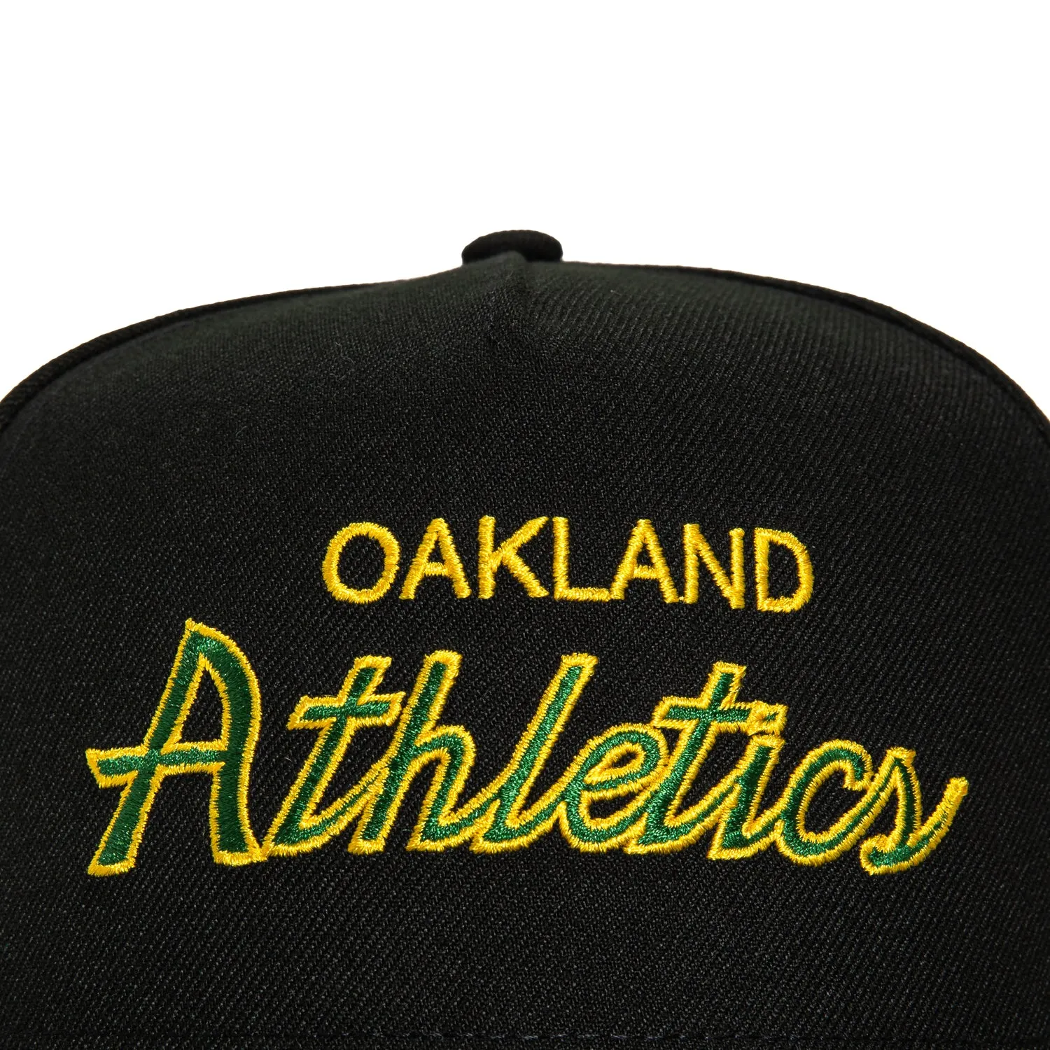 New Era 9Fifty A-Frame Oakland Athletics Logo Patch Script Snapback Hat - Black sold by Hat Club product image thumbnail 3