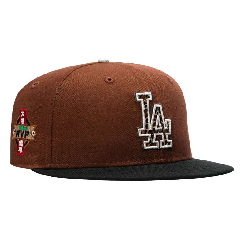 New Era 59Fifty Los Angeles Dodgers 2024 MVP Patch Print Fill Hat - Brown, Black made by New Era