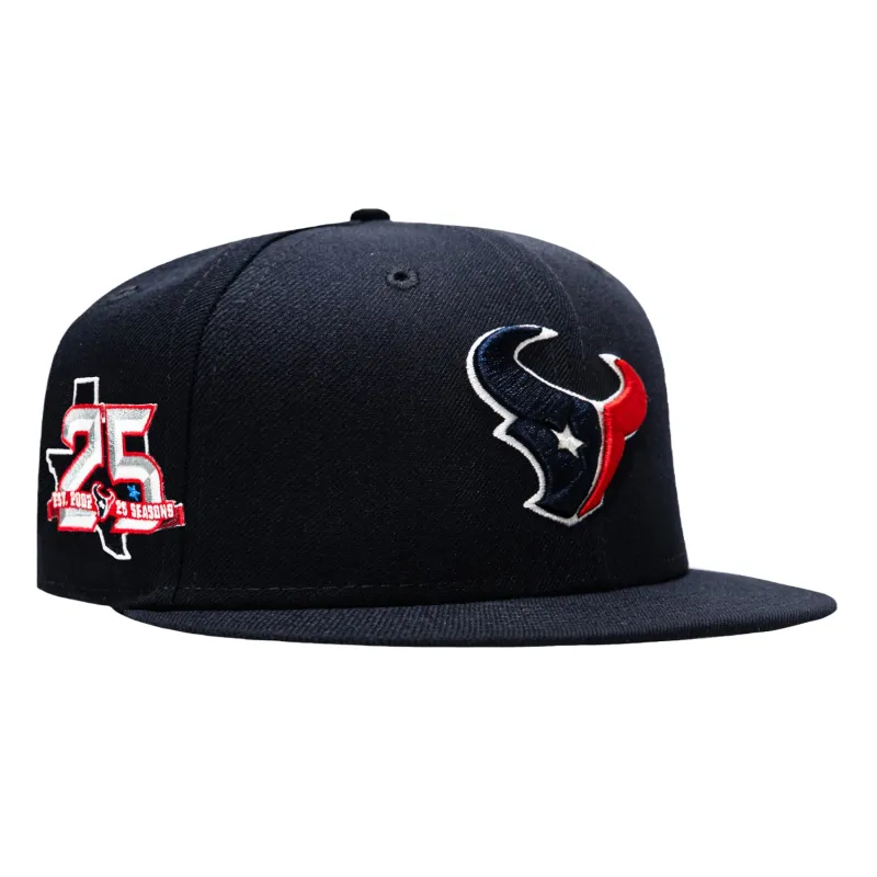 New Era 9Fifty Houston Texans 25th Anniversary Patch Snapback Hat - Navy made by New Era