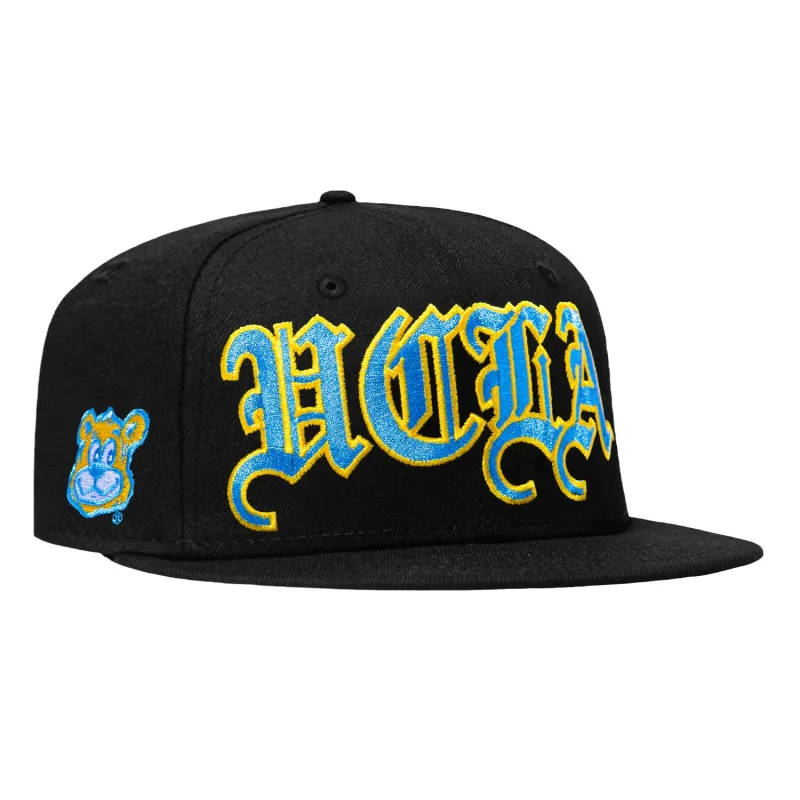 New Era 59Fifty UCLA Bruins Logo Patch Old English Hat - Black, Light Blue, Gold made by New Era