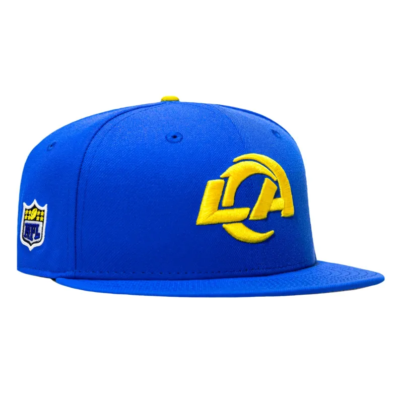 New Era 9Fifty Los Angeles Rams NFL Logo Patch Snapback Hat - Royal, Yellow made by New Era