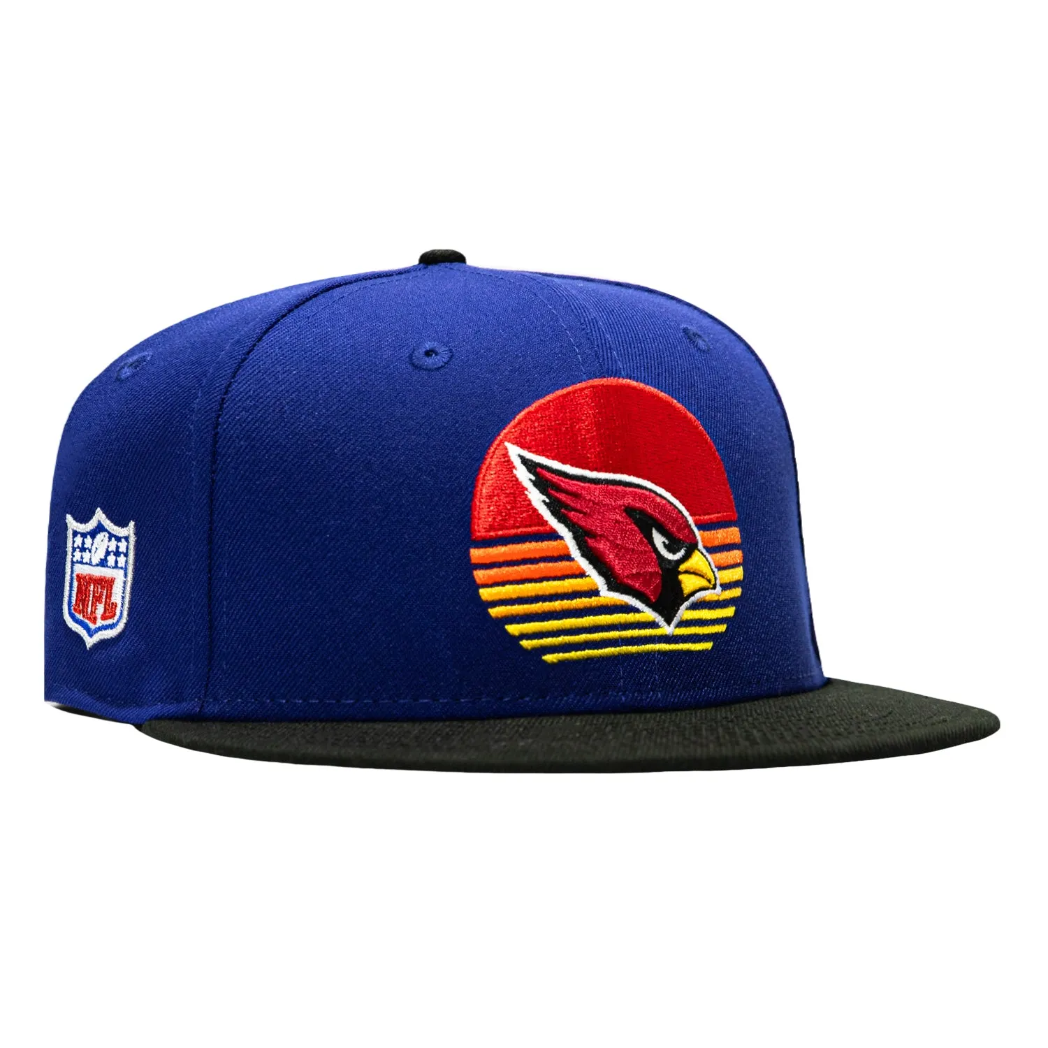 New Era 9Fifty Arizona Cardinals NFL Logo Patch Sunset Snapback Hat - Royal, Black sold by Hat Club