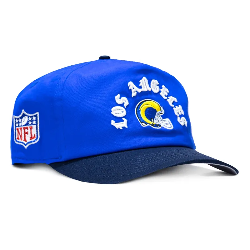 New Era 19Twenty Los Angeles Rams NFL Logo Patch Snapback Pre-Curved Hat - Royal, Navy made by New Era
