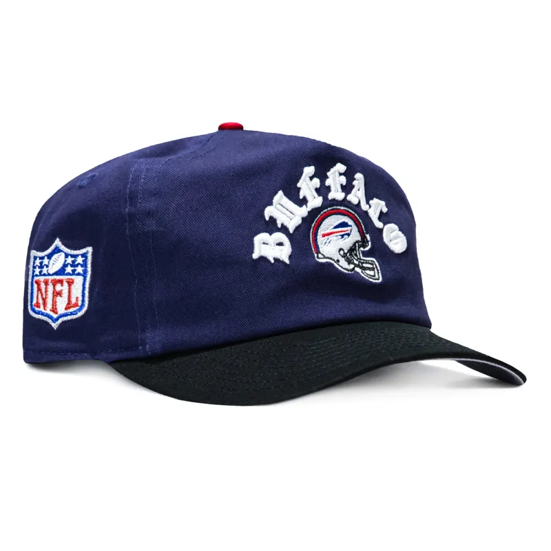 New Era 19Twenty Buffalo Bills NFL Logo Patch Snapback Pre-Curved Hat - Navy, Black made by New Era