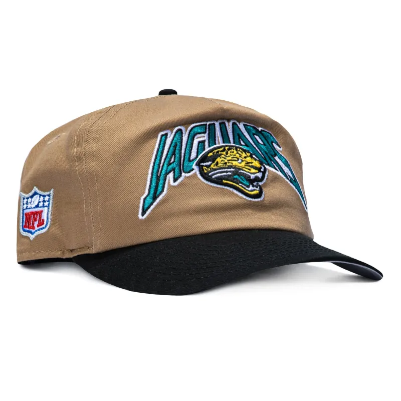 New Era 19Twenty Jacksonville Jaguars Vintage Logo Snapback Pre-Curved Hat - Khaki, Black made by New Era