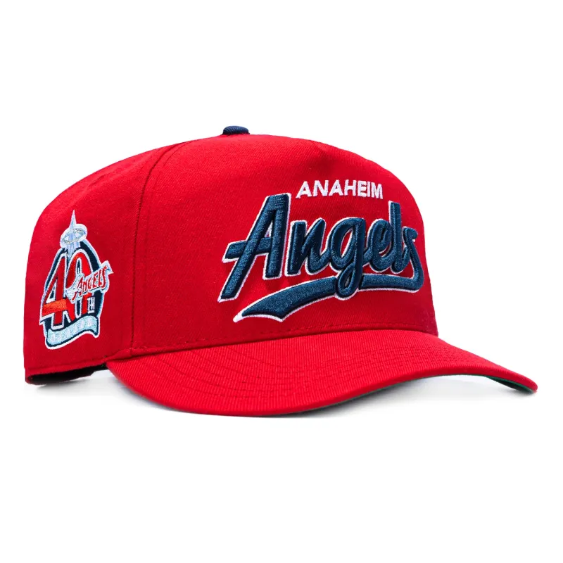 47 Brand Hitch Tailsweep Los Angeles Angels 40th Anniversary Patch Script Snapback Hat - Red made by 47