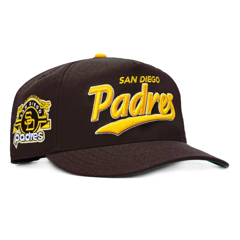 47 Brand Hitch Tailsweep San Diego Padres San Diego Stadium Patch Script Snapback Hat - Brown made by 47