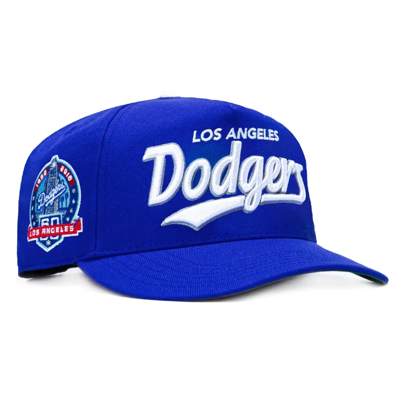 47 Brand Hitch Tailsweep Los Angeles Dodgers 60th Anniversary Patch Script Snapback Hat - Royal made by 47