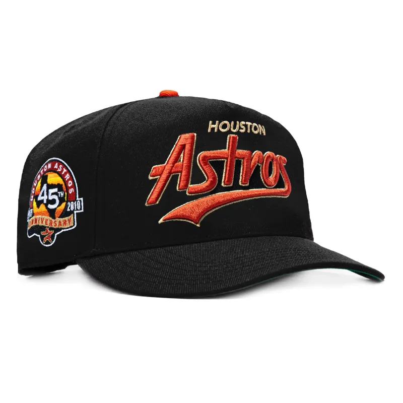 47 Brand Hitch Tailsweep Houston Astros 45th Anniversary Patch Script Snapback Hat - Black made by 47