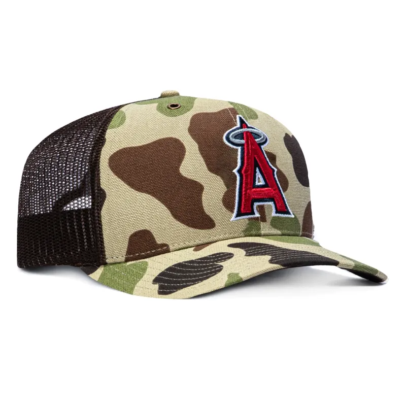 47 Brand x Carhartt Trucker Los Angeles Angels Adjustable Snapback Hat - Camo made by 47