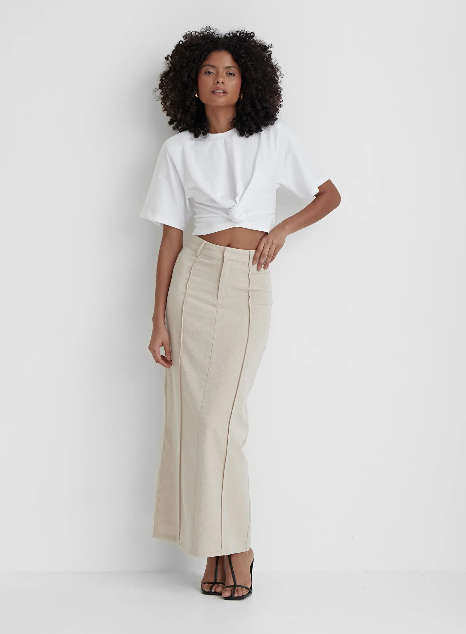 White Knot Front Cropped T-shirt- Heidi sold by 4th and Reckless product image thumbnail 2