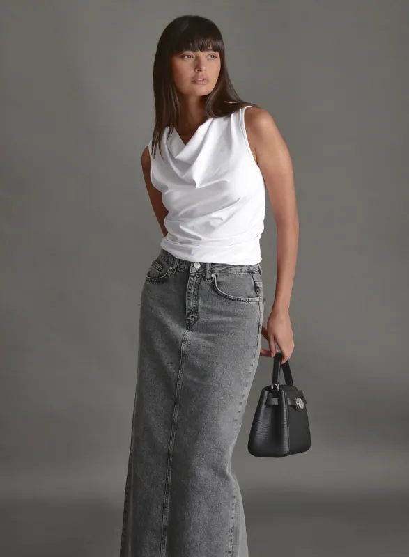 White Cowl Neck Top - Lexi sold by 4th and Reckless