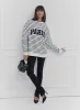 Black And White Striped Paris Oversized Sweatshirt - Anni sold by 4th and Reckless