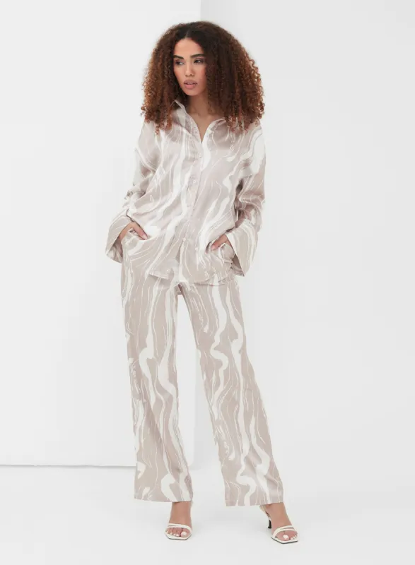 Brown Marble Satin Trouser – Amira sold by 4th and Reckless