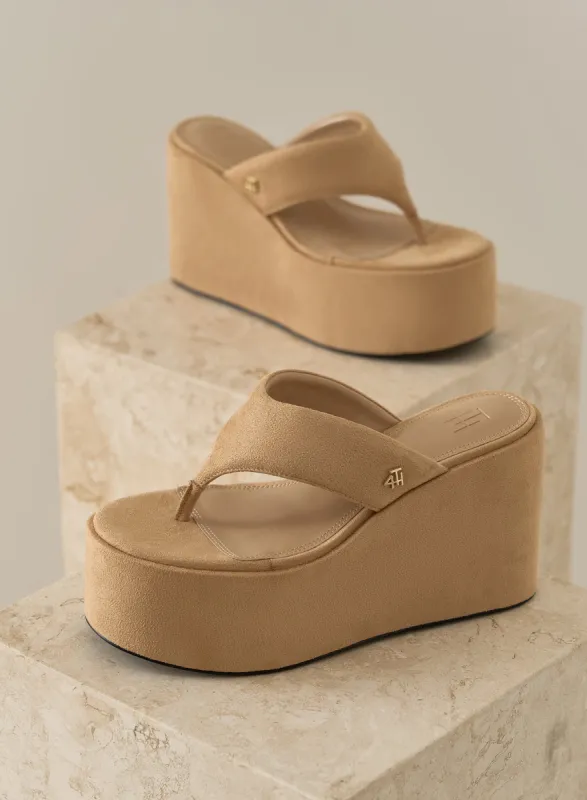 Tan Suede Chunky Platform Sandal- Melissa sold by 4th and Reckless