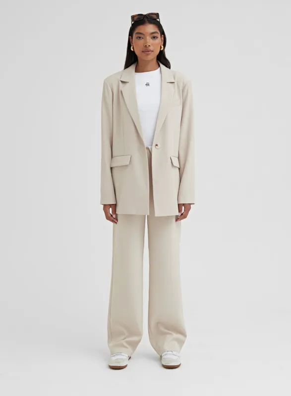 Beige Single Breasted Blazer - Nadia sold by 4th and Reckless