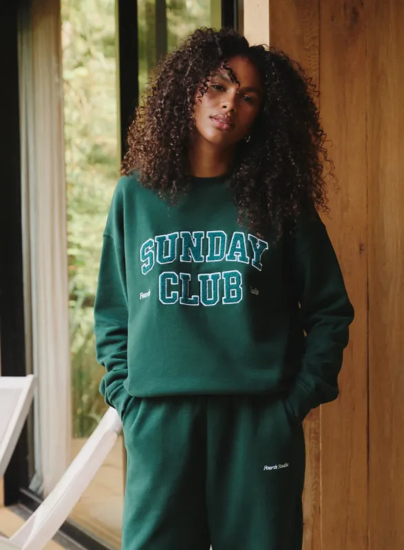 Forest Green Sunday Club Oversized Sweatshirt - Sunday sold by 4th and Reckless