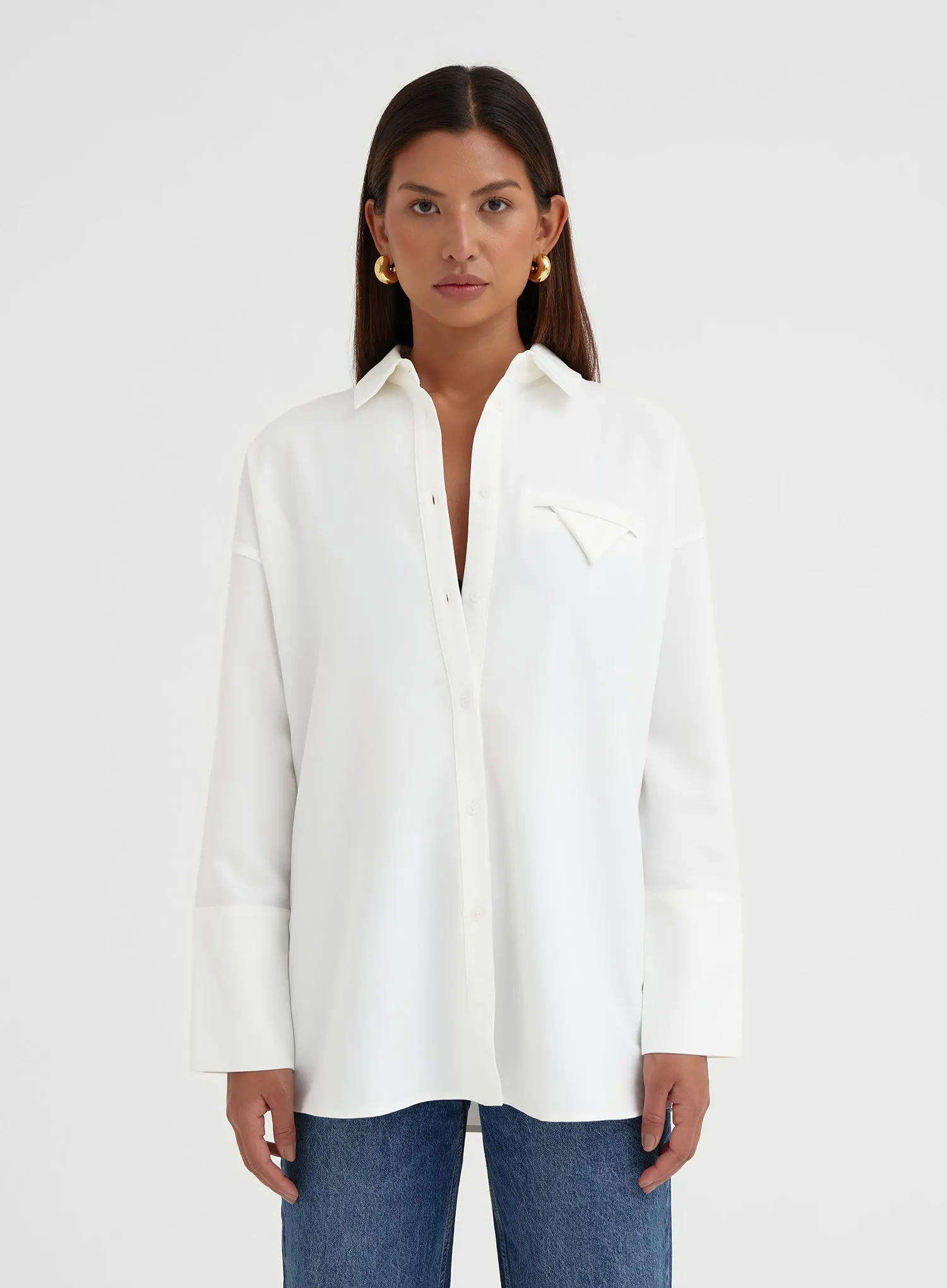 White Large Cuff Classic Shirt - Bruni sold by 4th and Reckless product image thumbnail 2