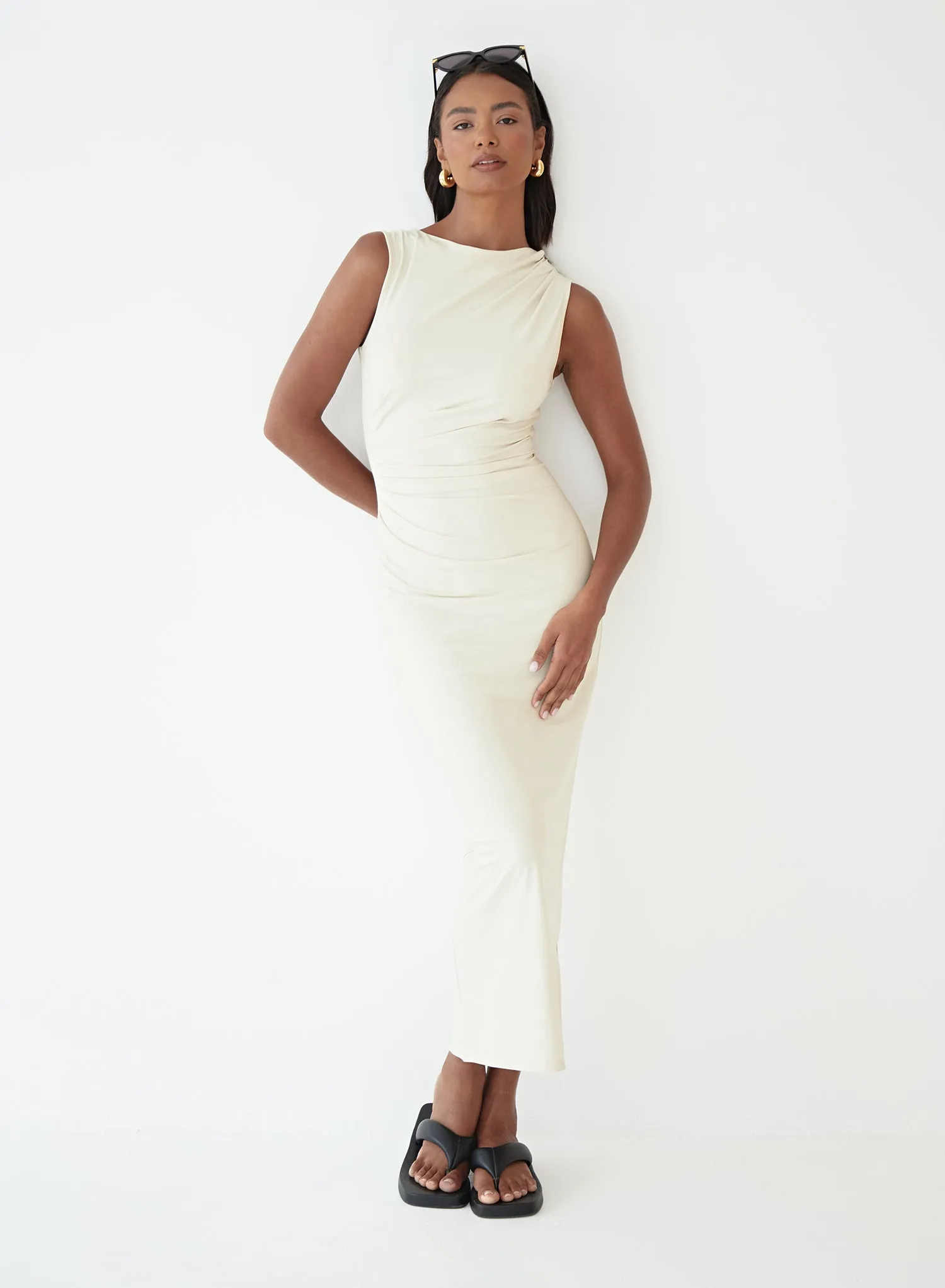 Buttercream Ruched Jersey Midaxi Dress - Tamilda sold by 4th and Reckless