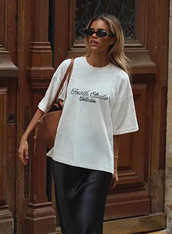 Cream Fourth Studio T-shirt- Marina sold by 4th and Reckless