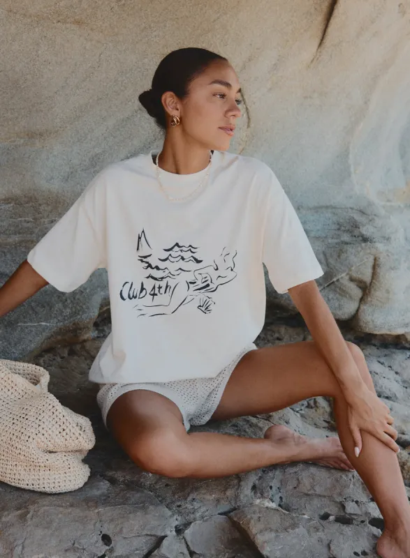 Off White Club 4th Graphic T-Shirt- Sylvie made by 4th and Reckless