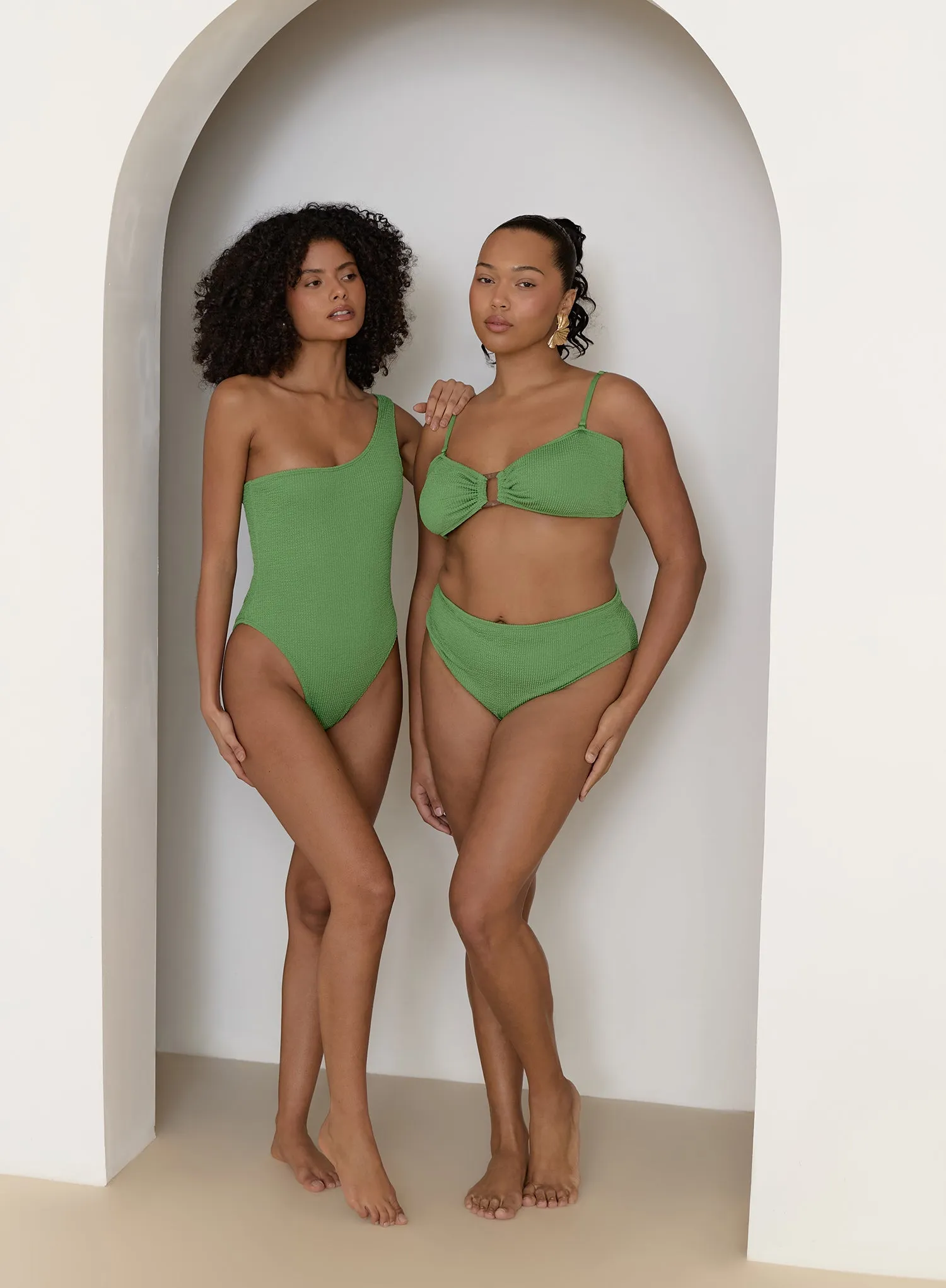 Green Crinkle Tortoiseshell Buckle Bikini Top- Lulu sold by 4th and Reckless product image thumbnail 3