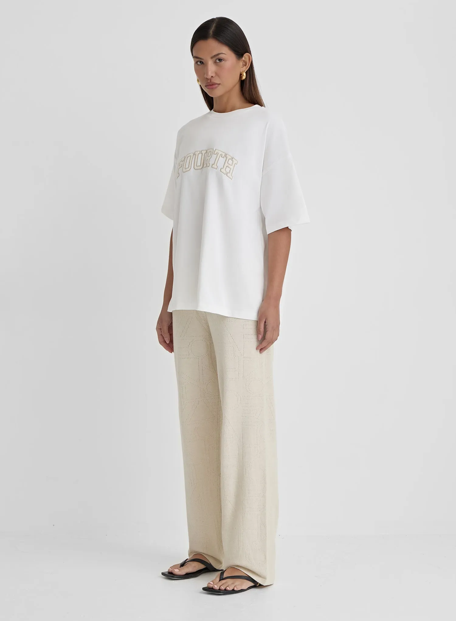 Tシャツ・カットソー T-SHIRT WITH CROCHET DETAIL Crochet detail T-shirt - yibeixs